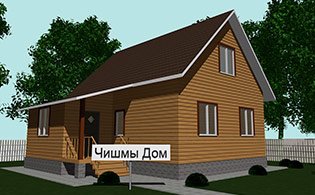 Проект дома из бруса с верандой БД-79-1-1
